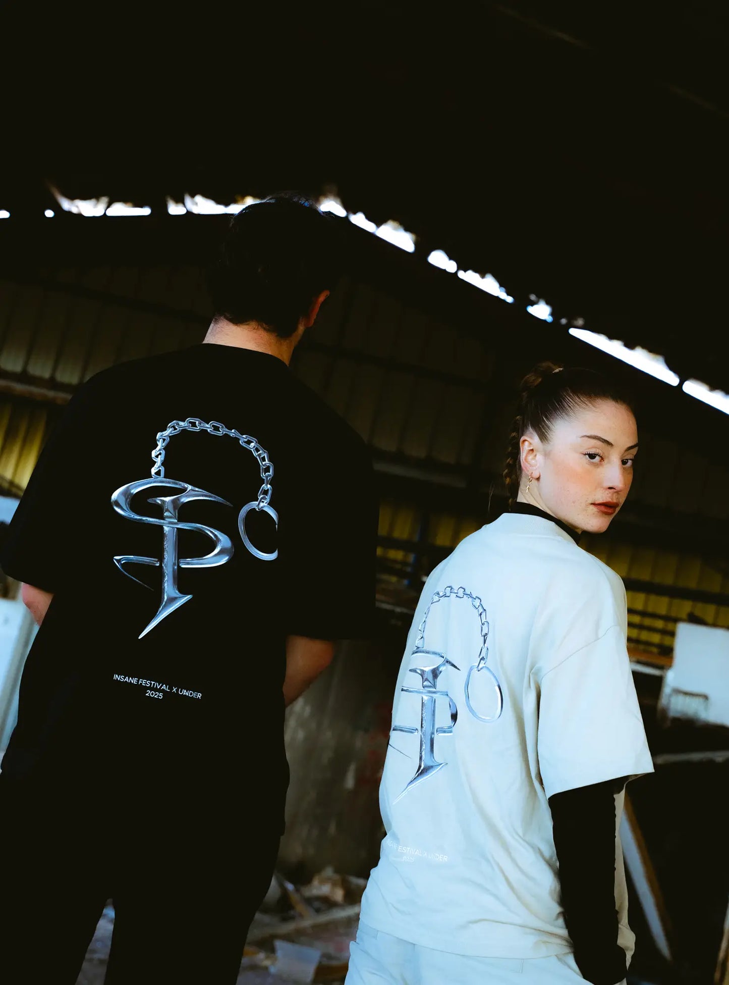 T-shirt Oversize "Chrome Chain" Stone
