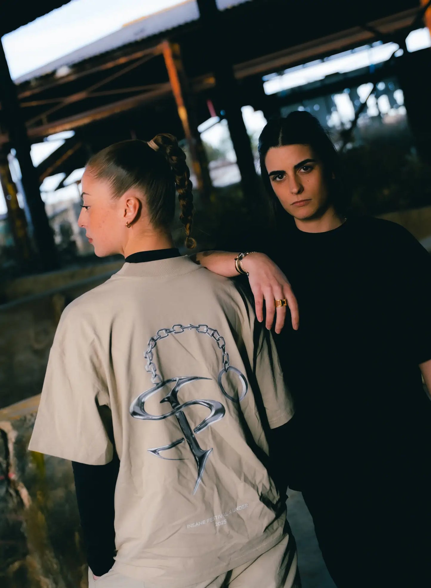 T-shirt Oversize "Chrome Chain" Stone