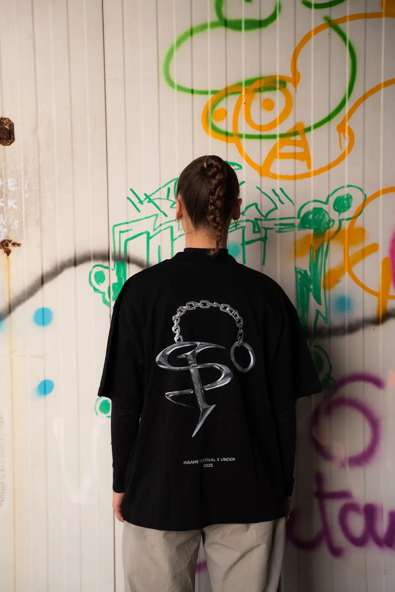 T-shirt Oversize "Chrome Chain" Black