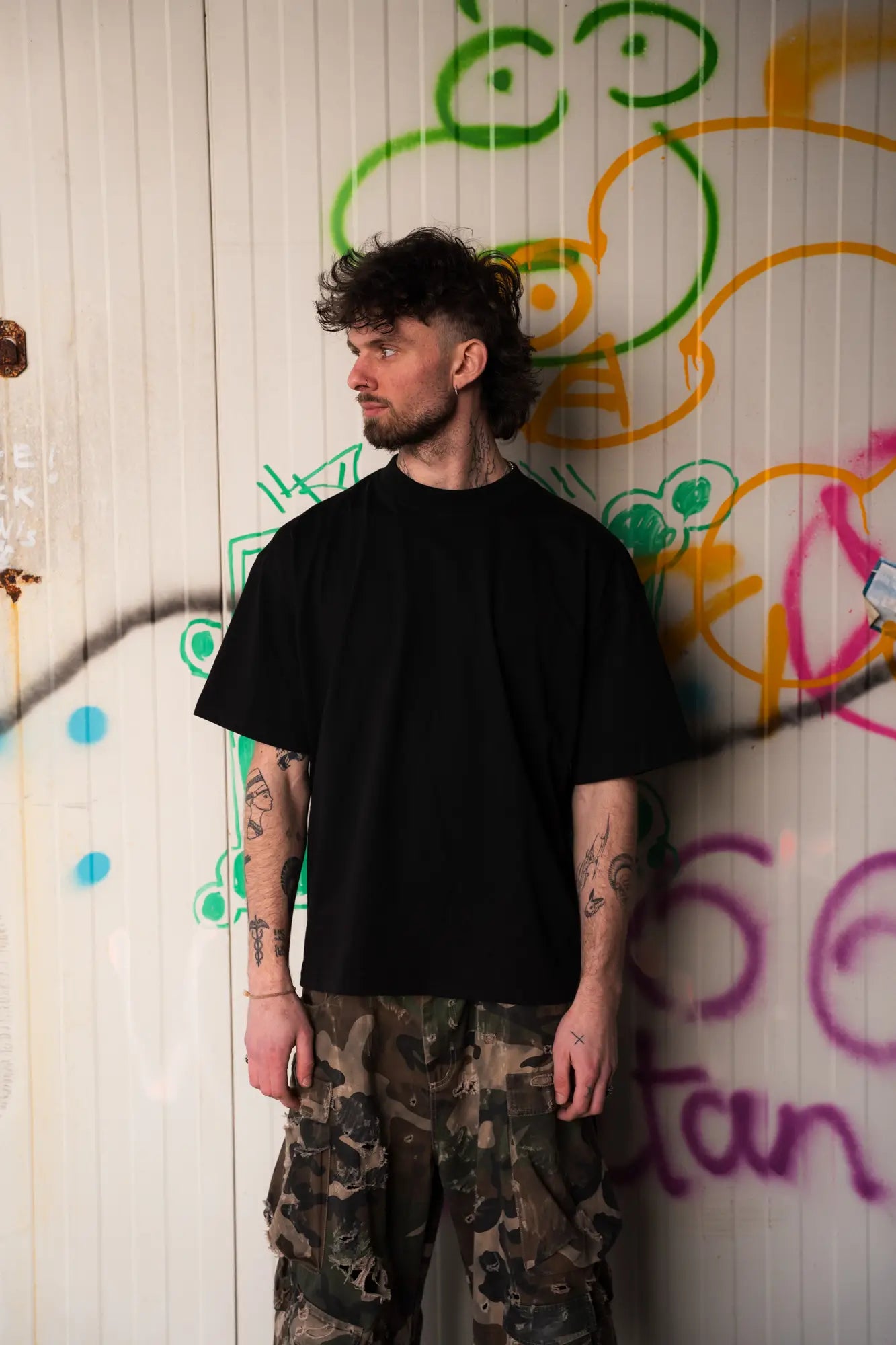 T-shirt Oversize "Chrome Chain" Black
