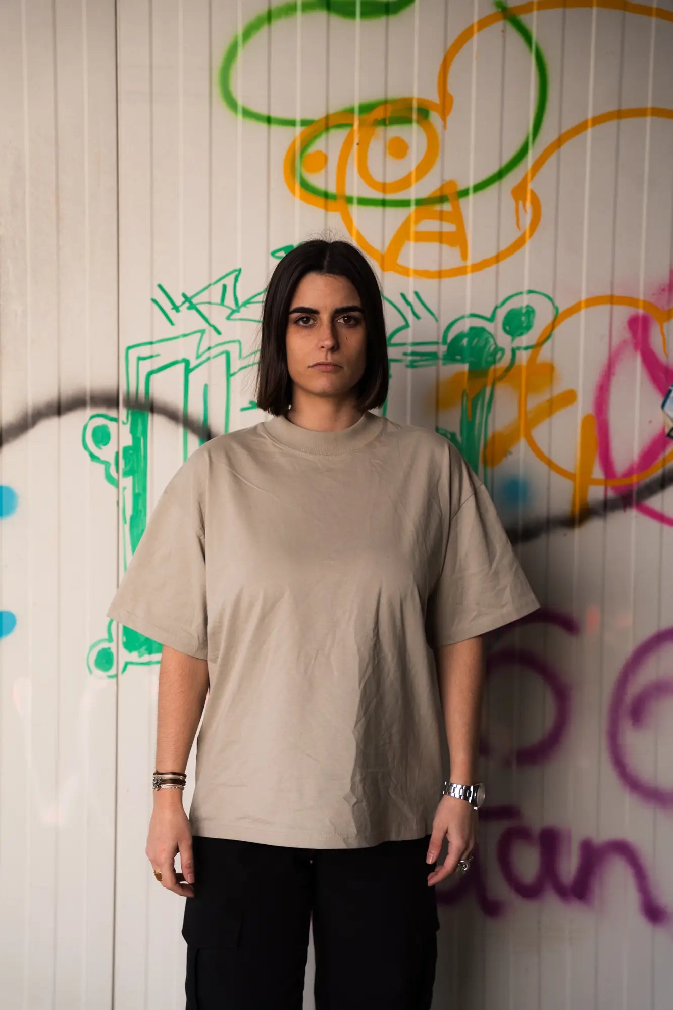 T-shirt Oversize "Chrome Chain" Stone