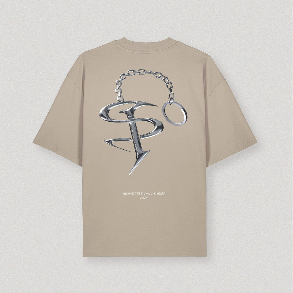 T-shirt Oversize "Chrome Chain" Stone