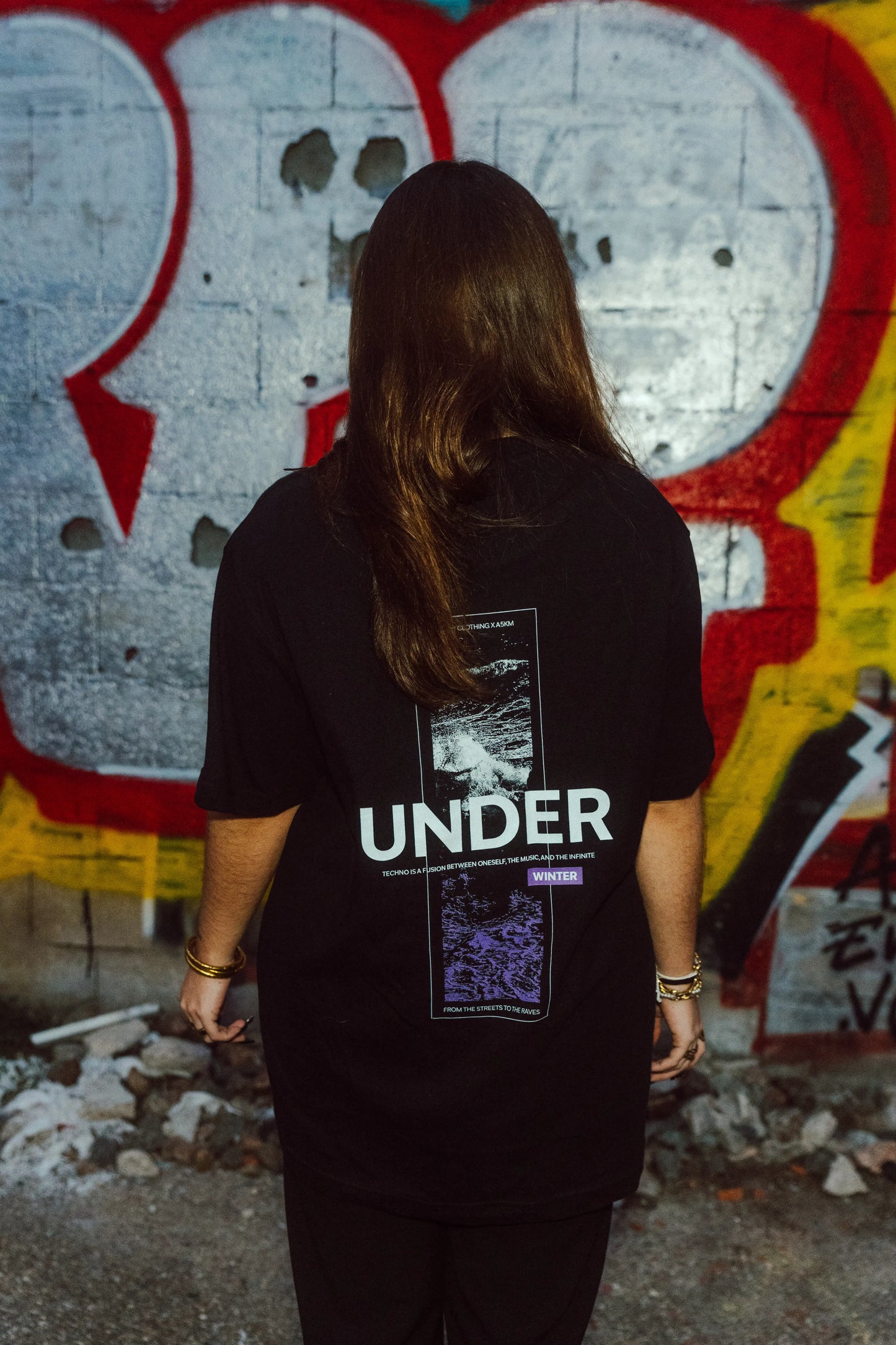 T-shirt Loose "UNDER x A5KM" Black